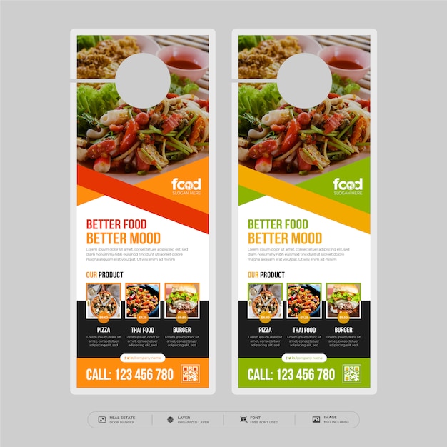 Restaurants door hangers templates & designs