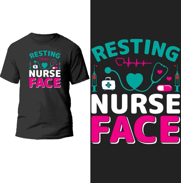 Resting nurse face t shirt design