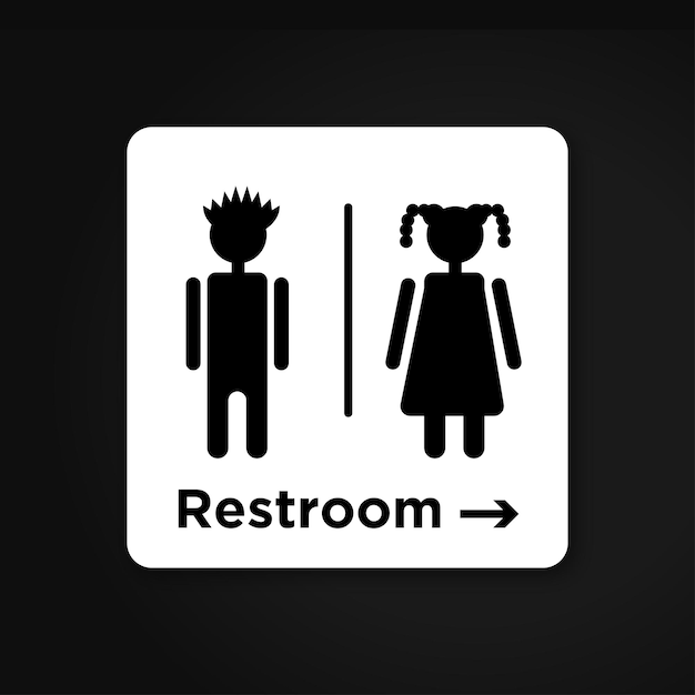 Restroom bathroom toilet sign for men women