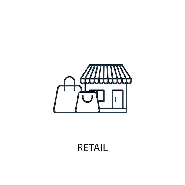 Retail concept line icon. Simple element illustration. retail concept outline symbol design. Can be used for web and mobile UI/UX