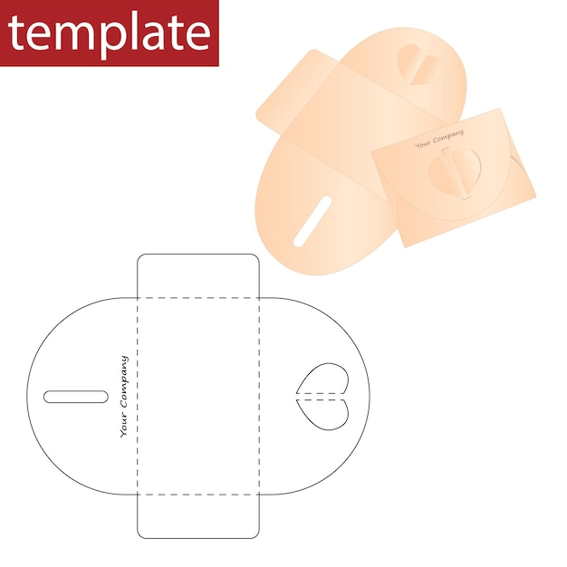 Vector retail paper envelope with template