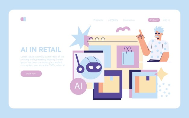 Vector retail tech flat vector illustration