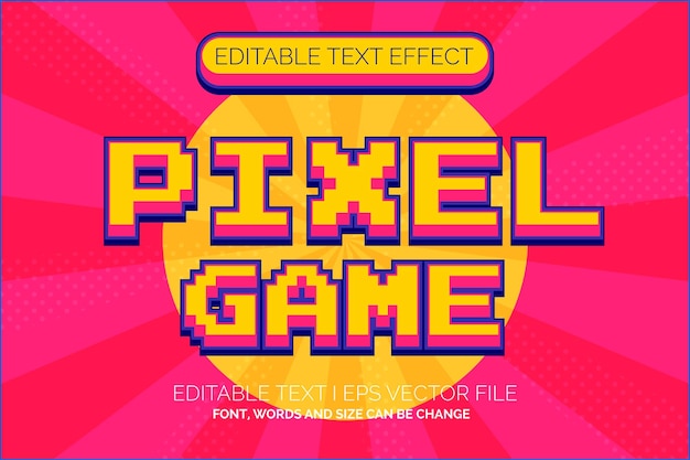 Reteo colorfull pixel game text style effect