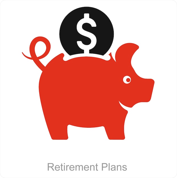 Retirement Plans and funds icon concept