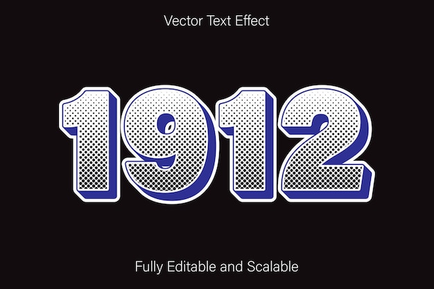 Retro 1912 text halftone effect