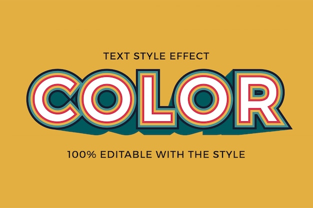 Retro 3d bold text style effect