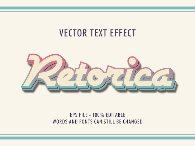 Retro 3d vector text style effect template design 80s text effect