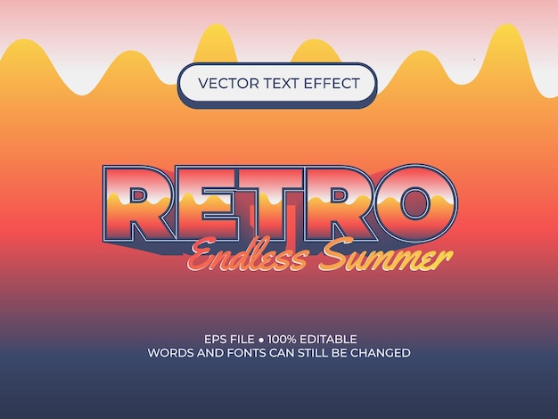 Retro 3d vector text style effect template design vintage text effect