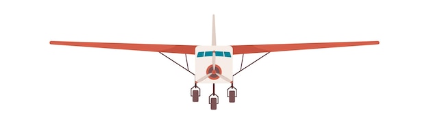 Retro airplane front view flat illustration