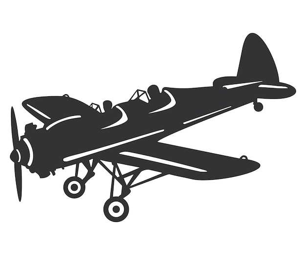 retro airplane vector icon3