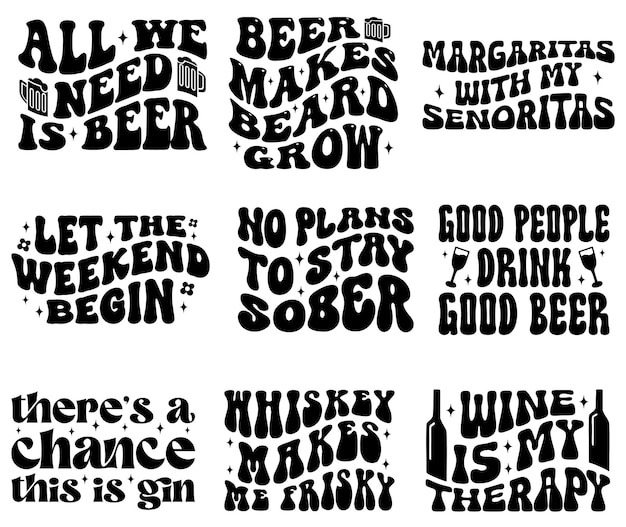 Retro Alcohol Svg Design And Wine Svg Design File