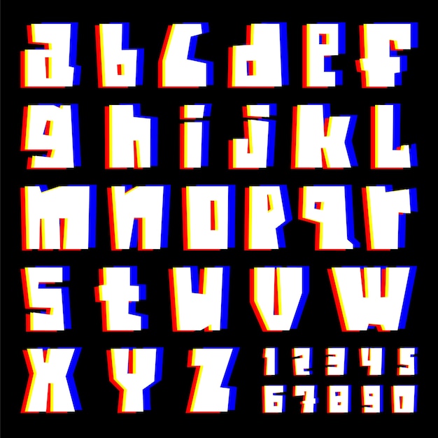 Retro alphabet font design