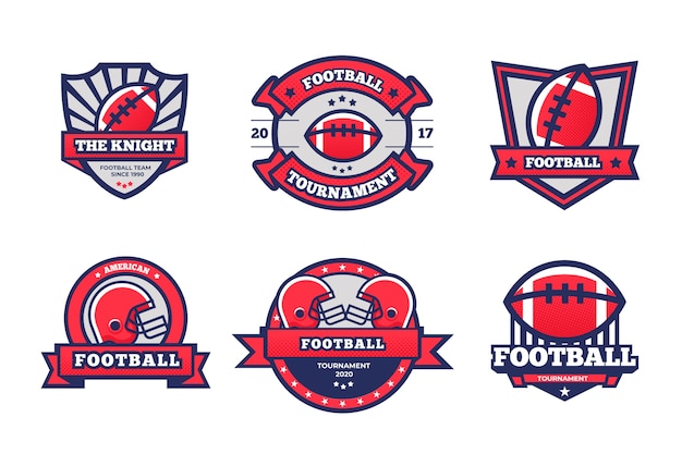 Retro american football badges concept