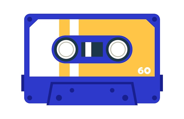 Retro audio cassette vintage tape Vector illustration