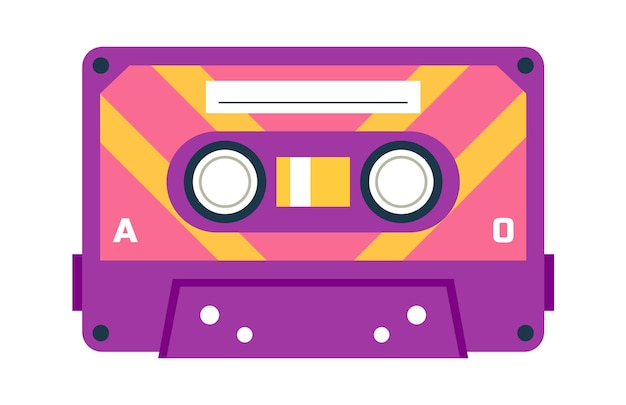 Retro audio cassette vintage tape Vector illustration