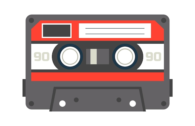 Retro audio cassette vintage tape Vector illustration