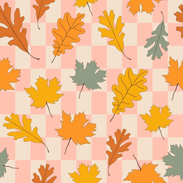 Retro autumn seamless pattern