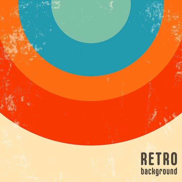 Vector retro background with colored stripes and grunge texture vector illustration