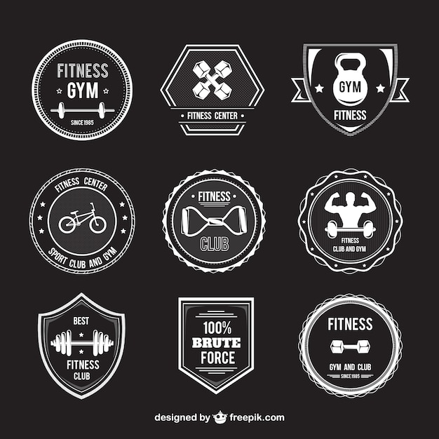 Vector retro badges for fitness