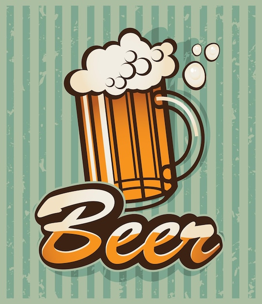 Retro banner with beer glass