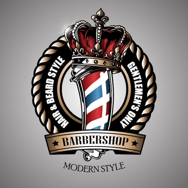 Retro barber pole logo