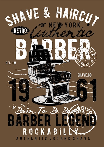 Retro Barber, Vintage Illustration Poster.