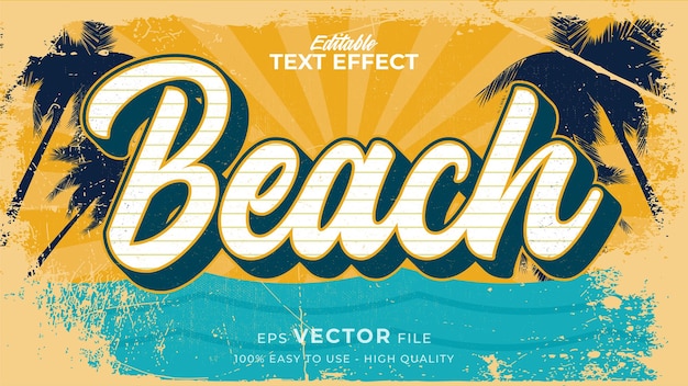 retro beach summer text in grunge style theme