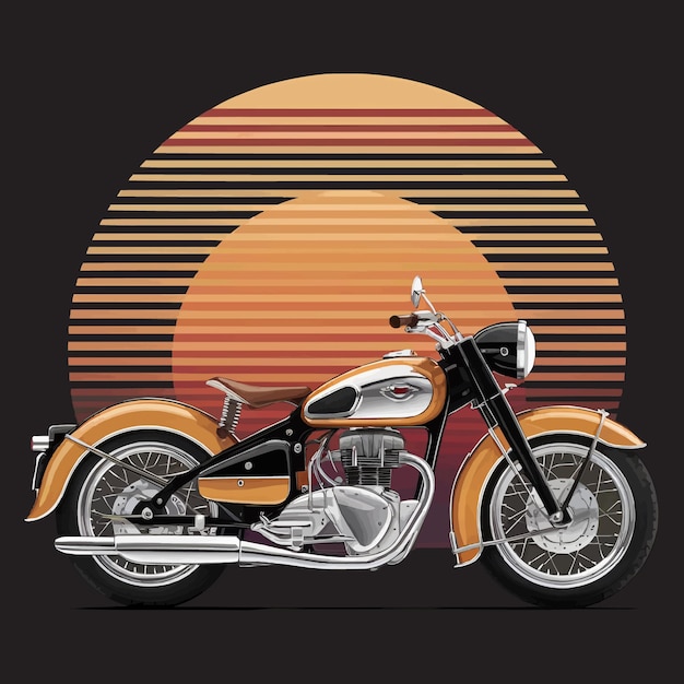 Retro bike illustration classic motorcycleAi genareted