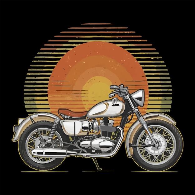 Retro bike illustration classic motorcycleAi genareted