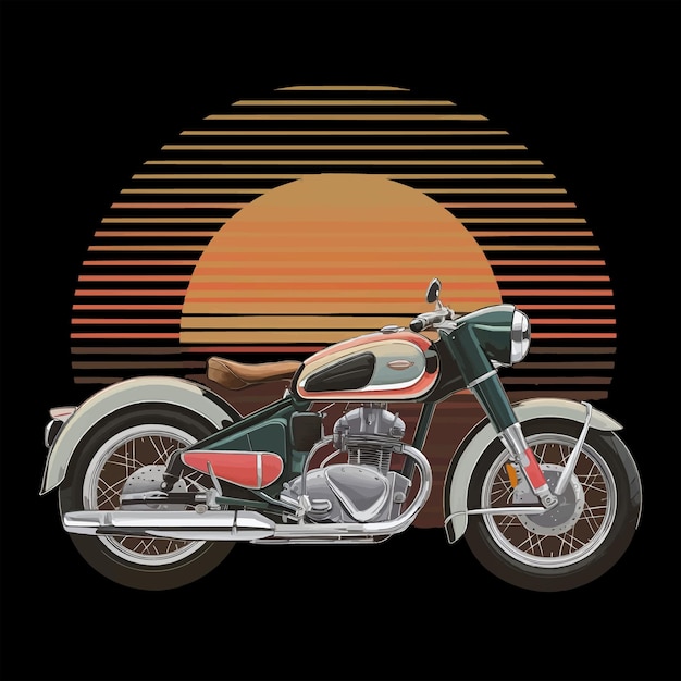 Retro bike illustration classic motorcycleAi genareted