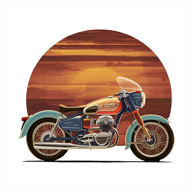 Retro bike illustration classic motorcycleAi genareted