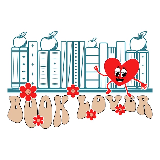 Vector retro book lover svg design file