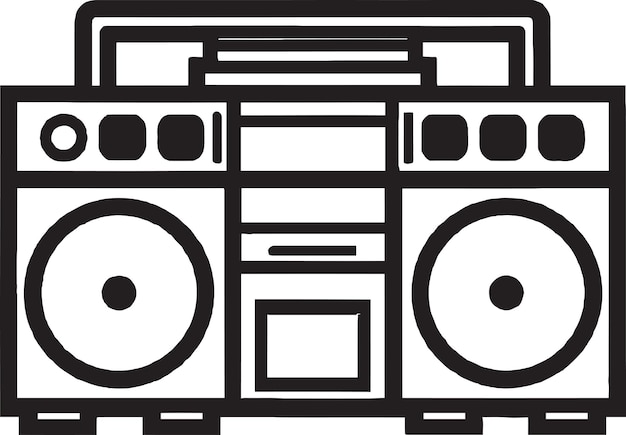 Retro Boombox Logo Design