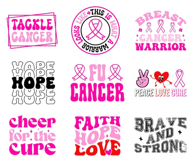 Vector retro breast cancer awareness svg design file