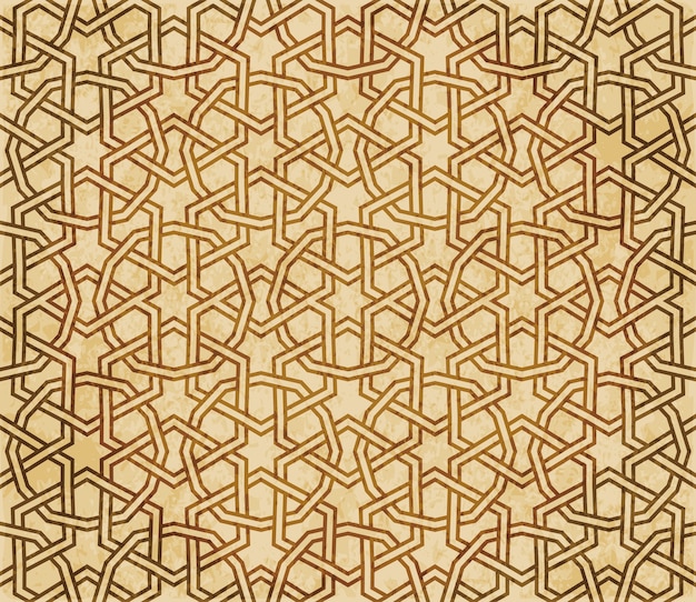 Retro brown Islam seamless geometry pattern background eastern style ornament