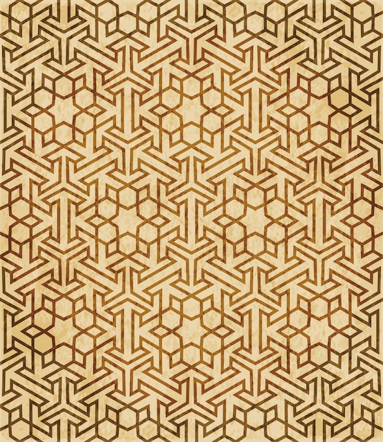 Retro brown Islam seamless geometry pattern background eastern style ornament