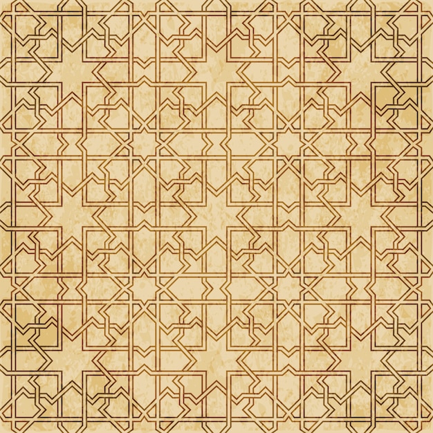 Retro brown Islam seamless geometry pattern background eastern style ornament