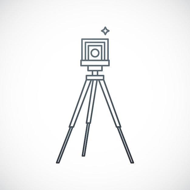 Retro camera icon isolated