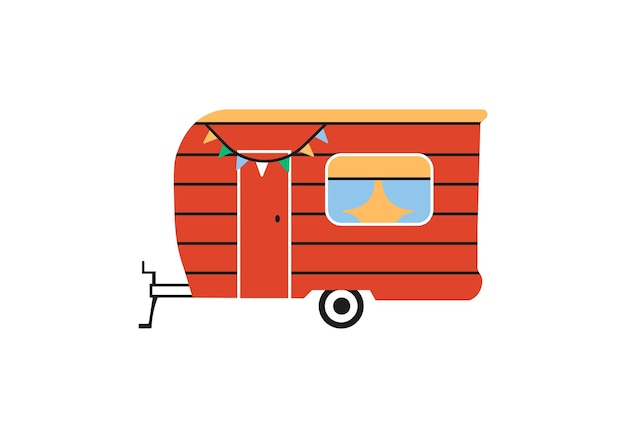 retro camper. Tropical Camper Van. Vector illustration eps10