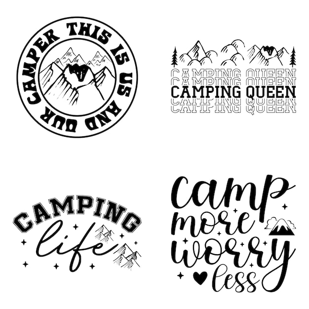 Vector retro camping svg design file