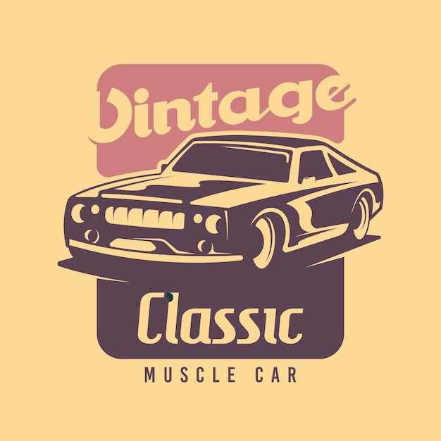 Retro Car Logo Design Concept Vector