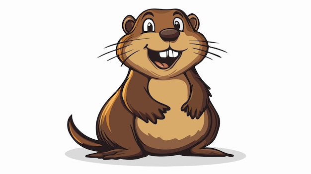 Retro Cartoon Beaver Vector Illustration