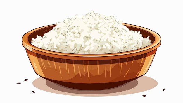 Vector retro cartoon bowl of rice vector illustration