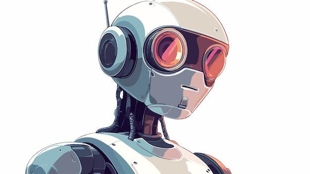 Vector retro cartoon cyborg stock illustration