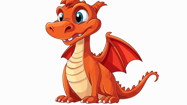 Vector retro cartoon dragon vector illustration