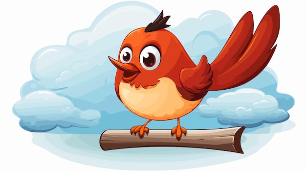 Vector retro cartoon flying bird with speech bubble