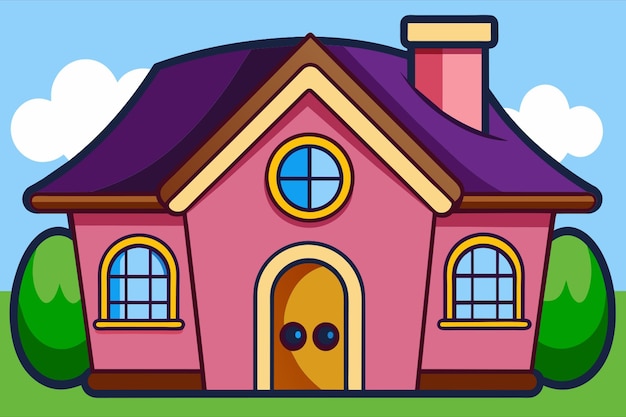 Vector retro cartoon house great design for any purposes vector illustration vector illustration