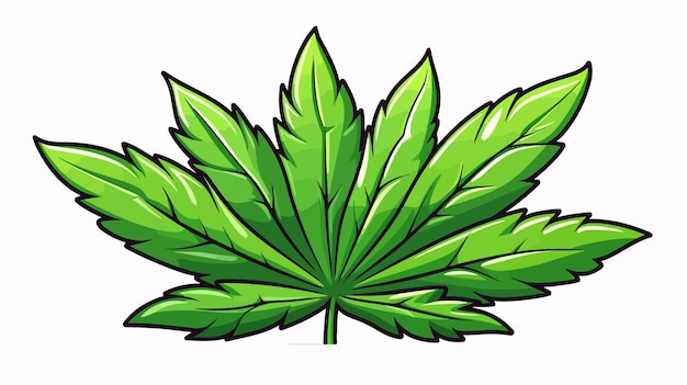 Vector retro cartoon marijuana leaf illustration for creative design projects