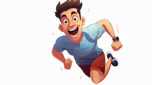 Vector retro cartoon tired runner with car stock illustration