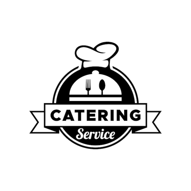 Vector retro catering and restaurant vintage badge logo